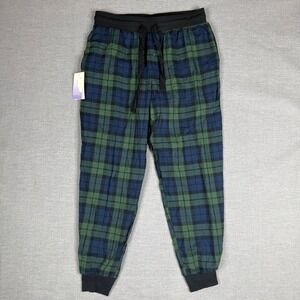 Stars Above Blue Green Plaid Pajama Pants Women's Lounge Sleepwear Soft Size M
